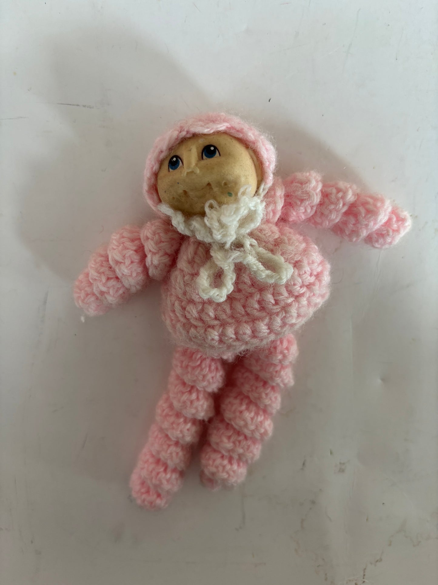 Vintage Miniature Cabbage Patch Head/Crocheted Body Doll