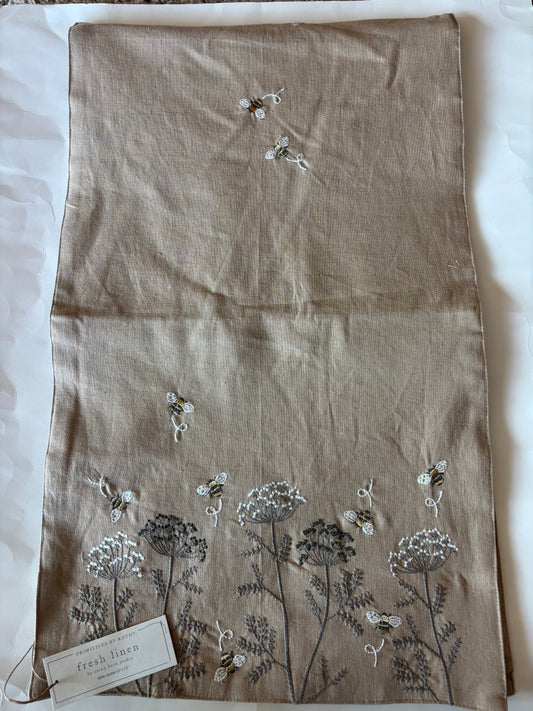 Bumble Bee and Flowers Table Runner 52" x 15" - NWT