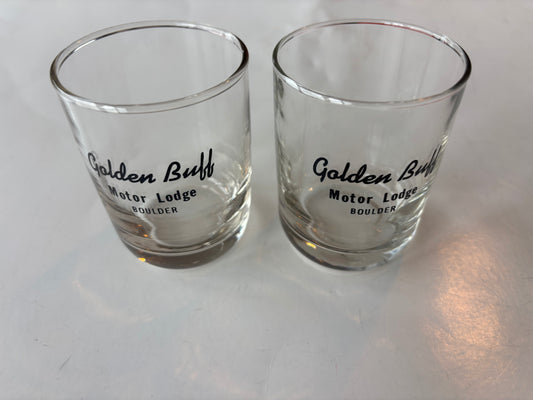 Vintage Golden Buff Motor Lodge Boulder Glasses (set of 2)