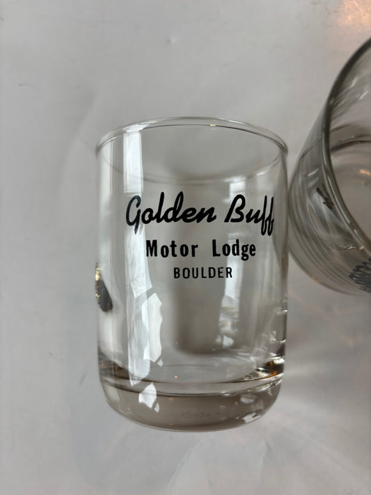 Vintage Golden Buff Motor Lodge Boulder Glasses (set of 2)