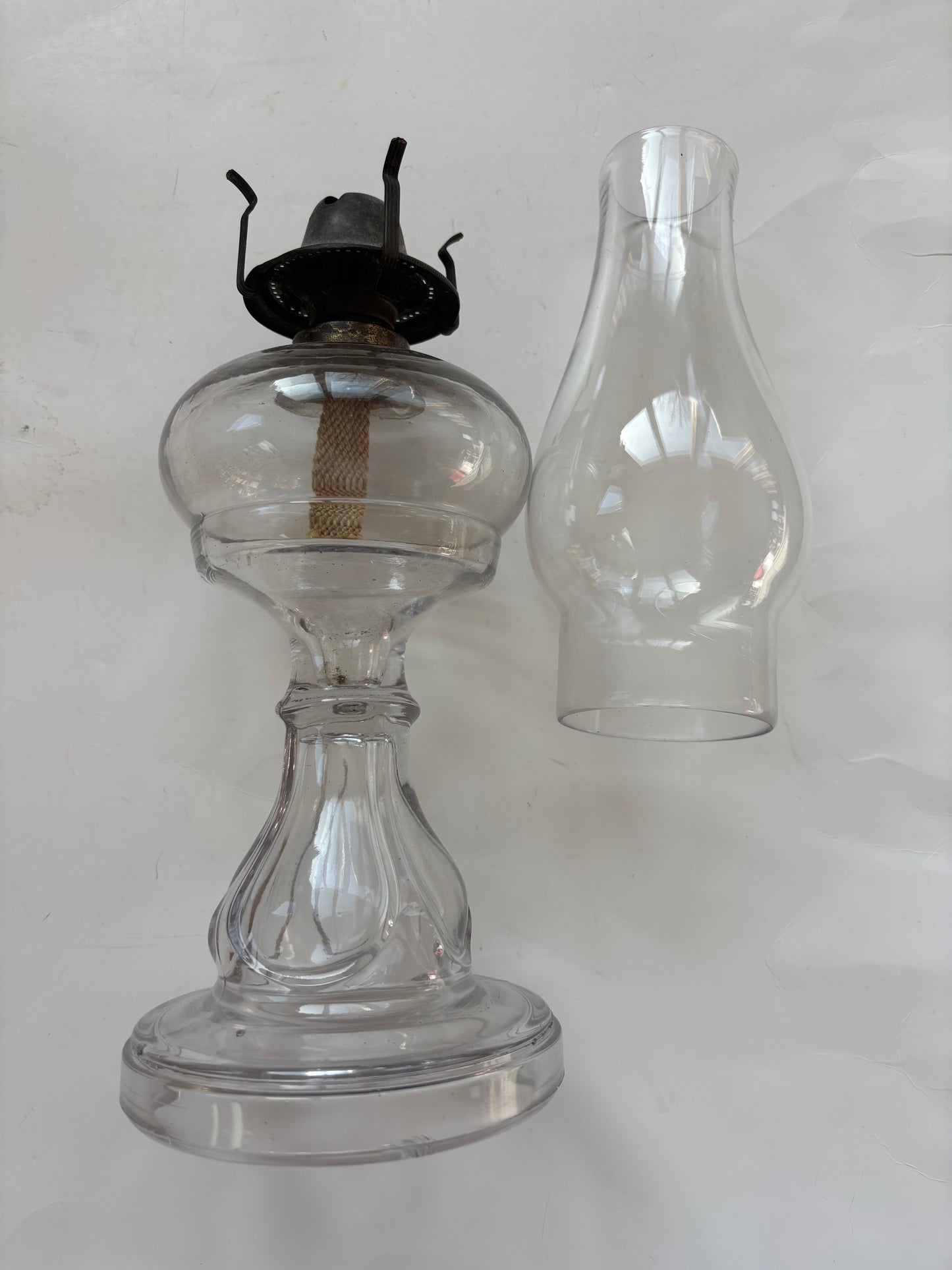 Vintage Glass Kerosene Lamp -16 3/4"