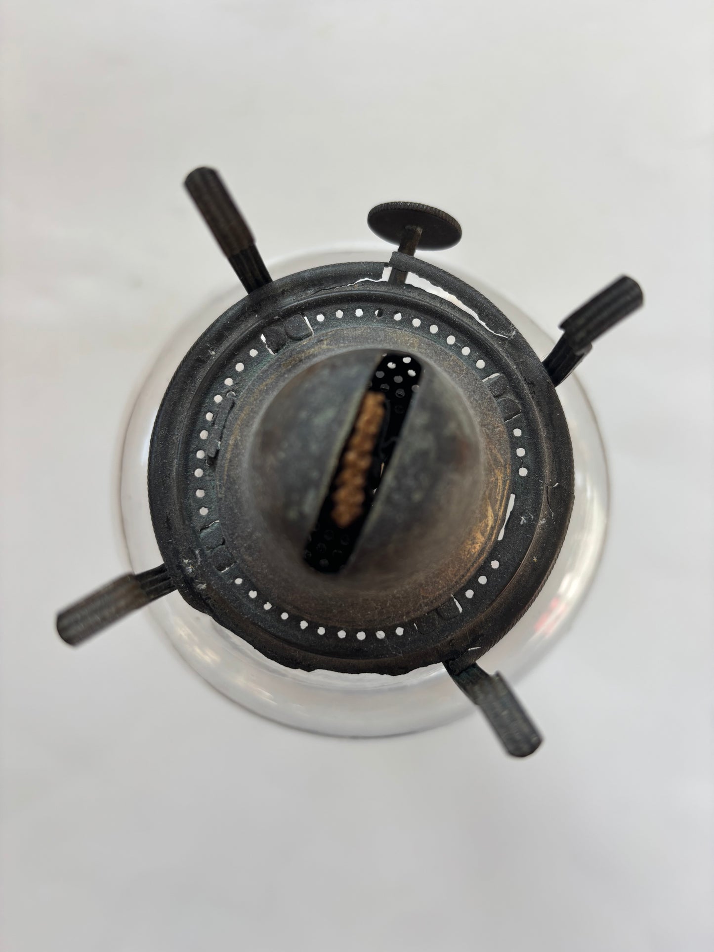 Vintage Glass Kerosene Lamp -16 3/4"