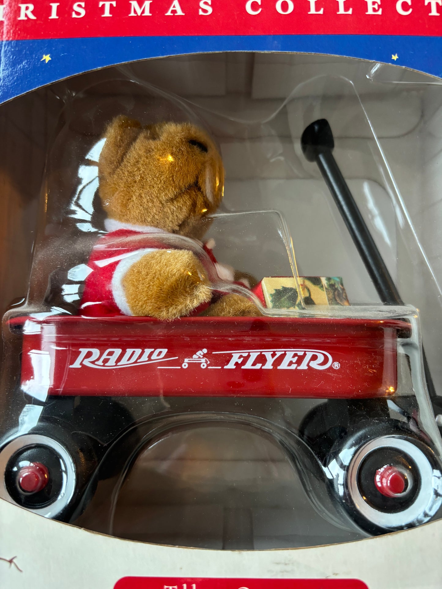 Vintage 1998 Radio Flyer Christmas Collection Tabletop Ornament (Bear in Wagon) - NIB