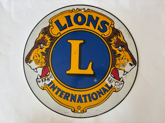 Vintage Lion's International 18" Aluminum Round Sign