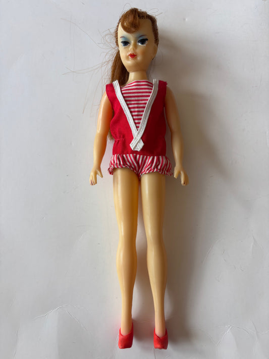 Vintage 1960's Japan Bild Lilli Clone Skipper Doll w/bathing suit and shoes