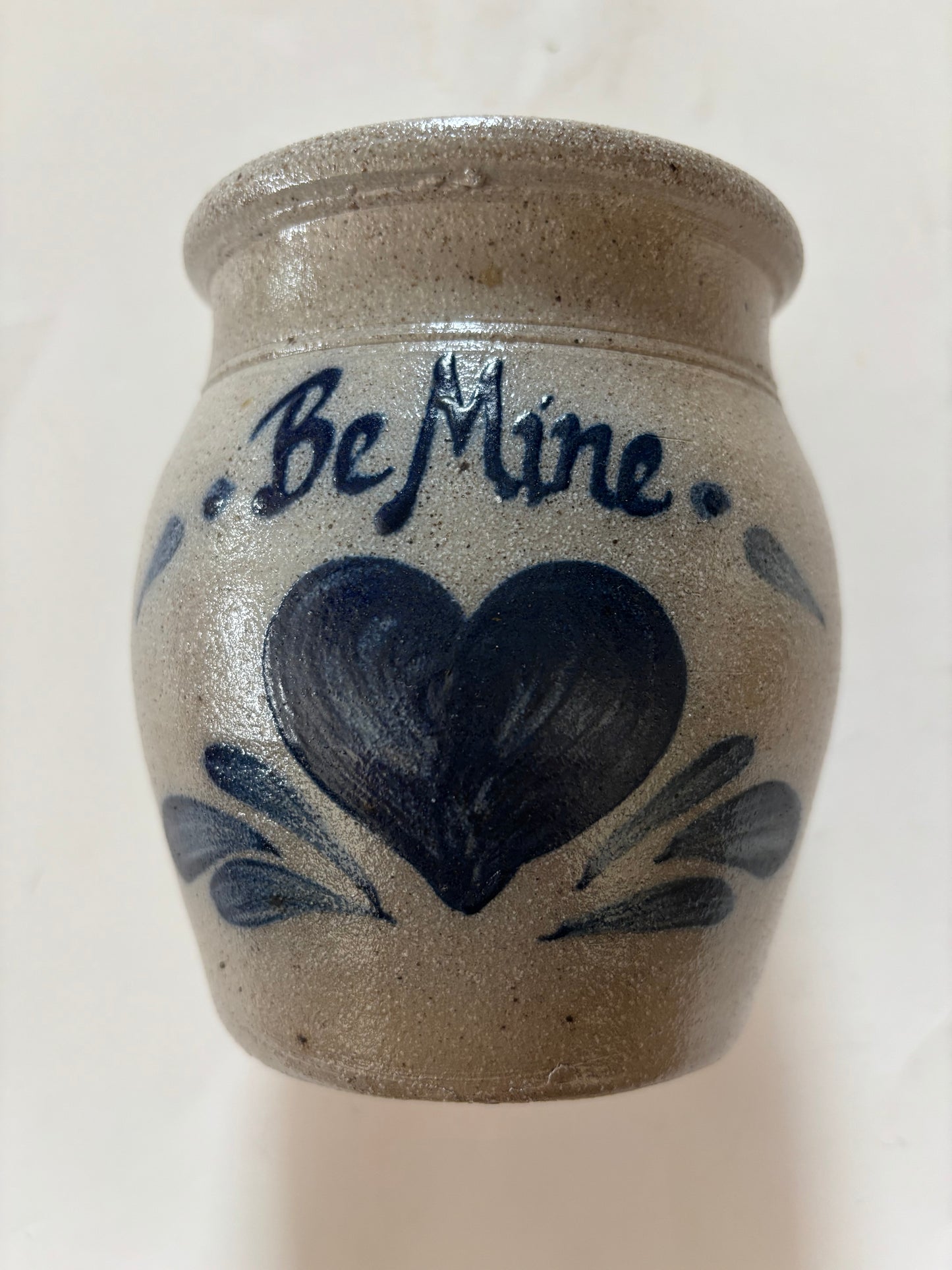 Vintage 1988 Rowe Pottery Works Salt Glazed "Be Mine" Crock