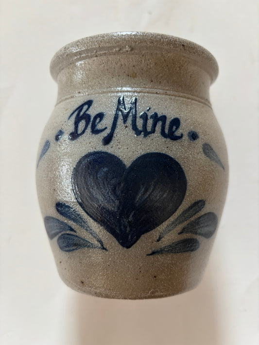 Vintage 1988 Rowe Pottery Works Salt Glazed "Be Mine" Crock