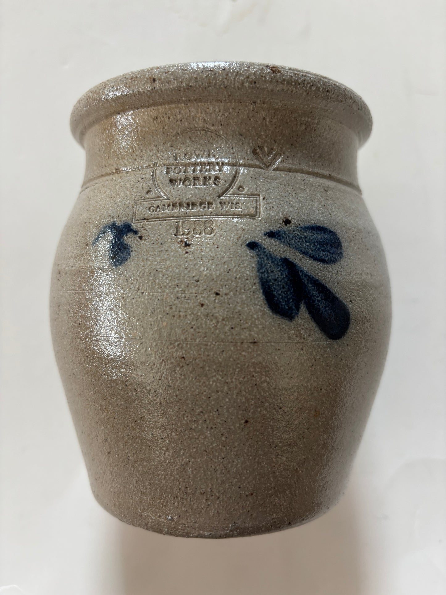 Vintage 1988 Rowe Pottery Works Salt Glazed "Be Mine" Crock