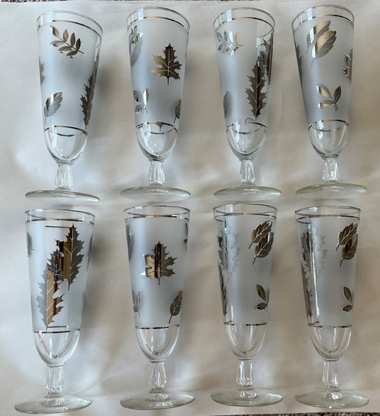 Vintage Libbey Fall Foliage Pilsner Glasses (Set of 8)