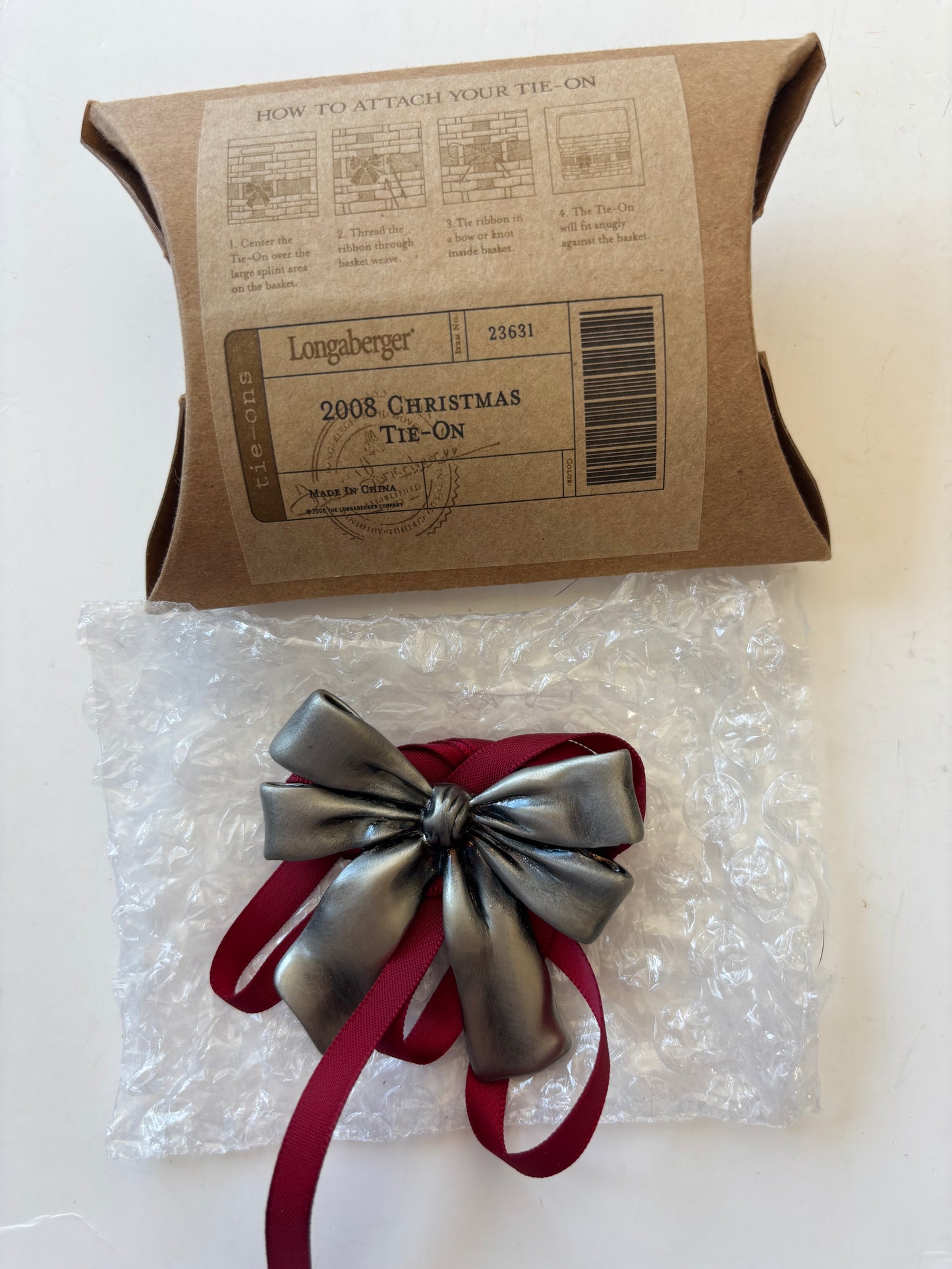 Longaberger 2008 Christmas Basket Tie On - #23631