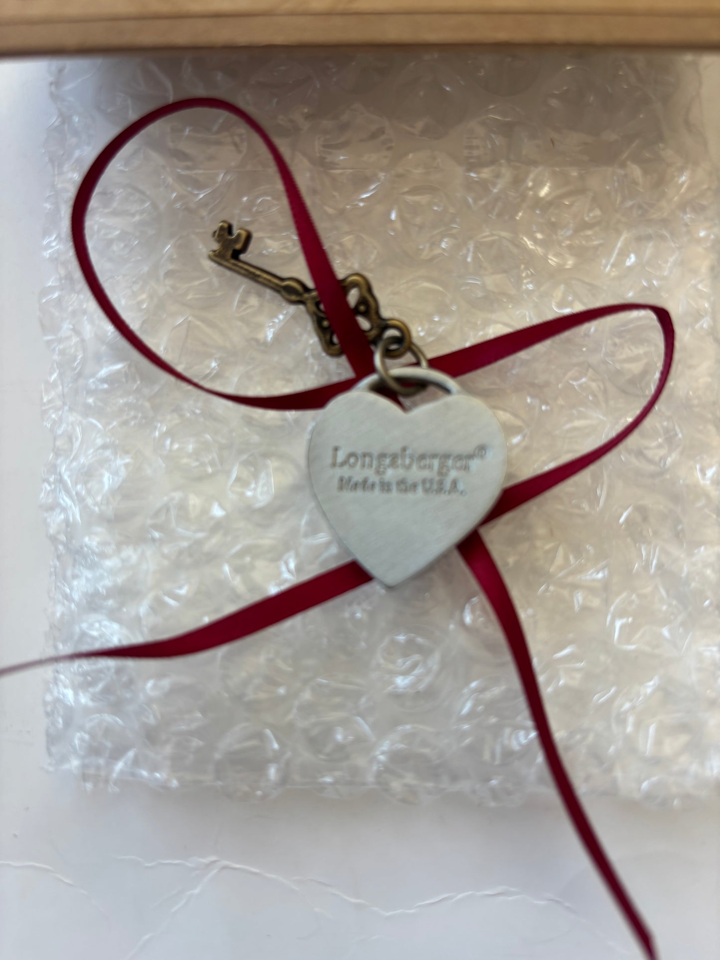 Longaberger Key To My Heart Basket Tie On - #28003