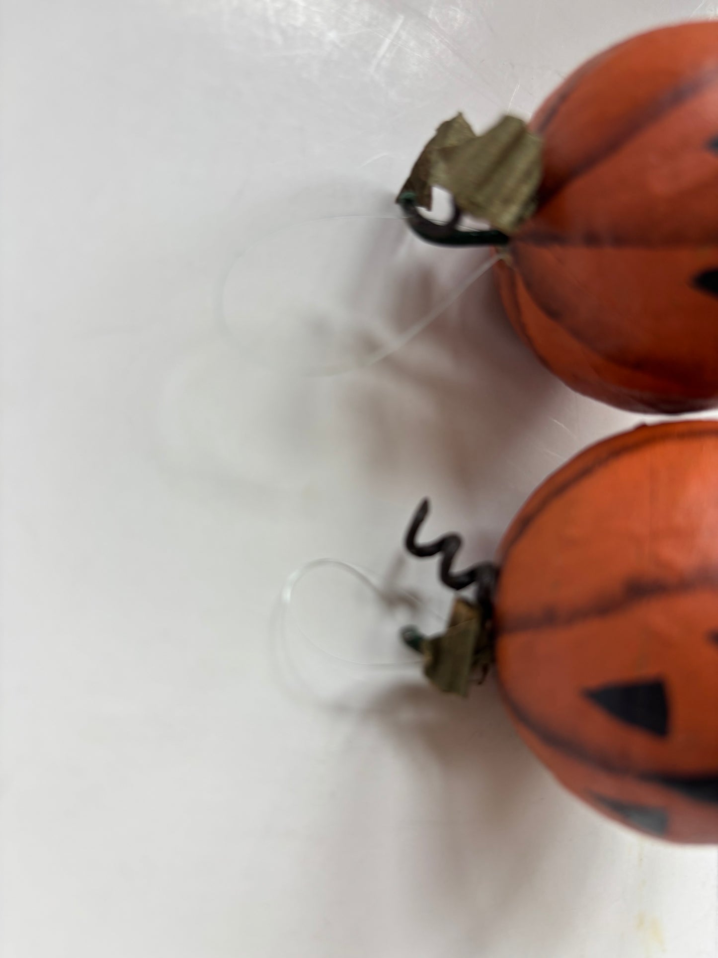 Paper Mache Jack O'Lantern Ornaments (set of 2)