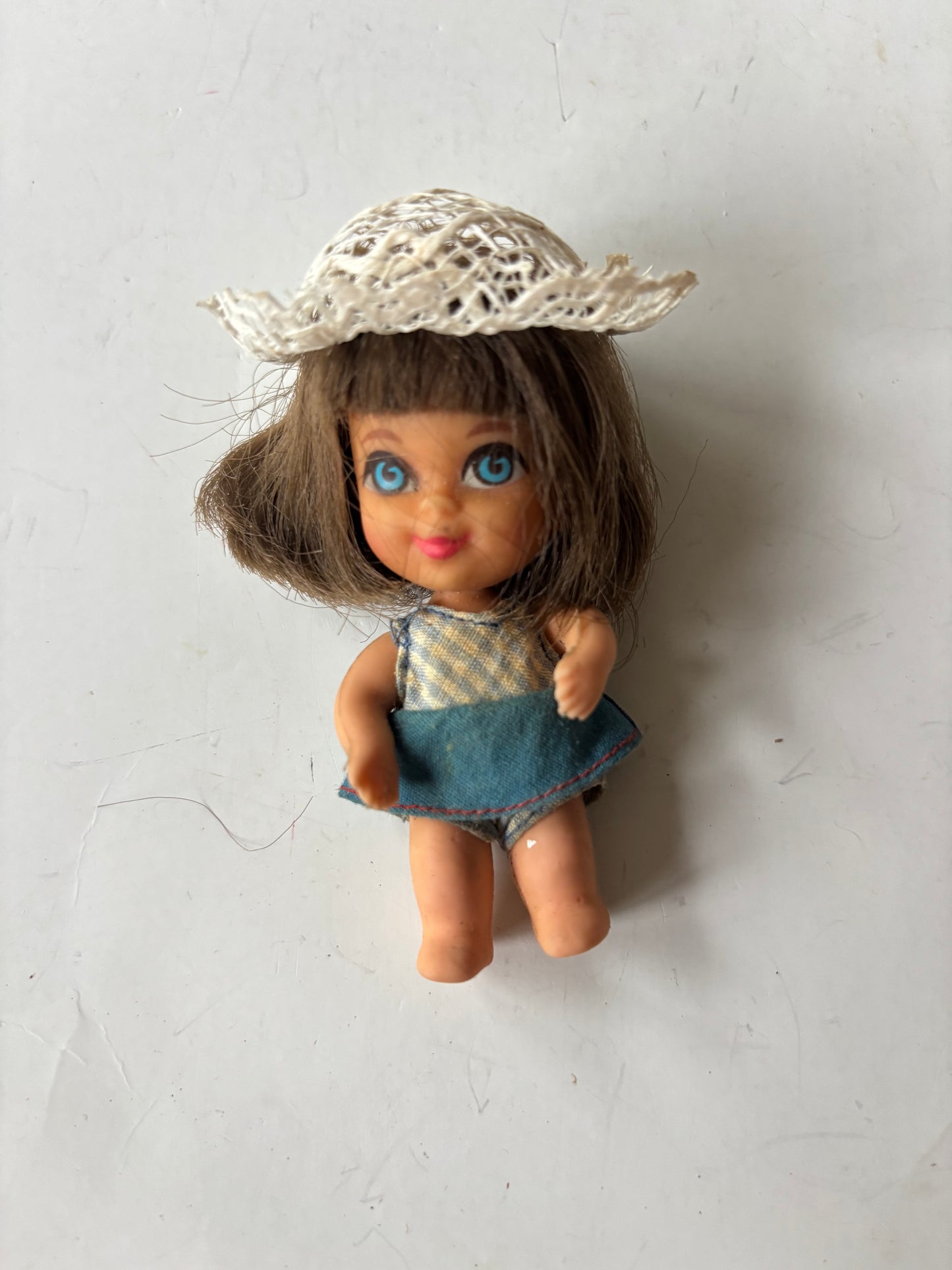 Vintage Mattel Liddle Kiddle Babe Biddle Doll w/Crocheted Hat