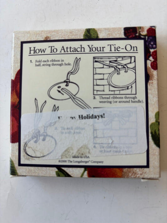 Longaberger Cookbooks Basket Tie On - NIB #3610230