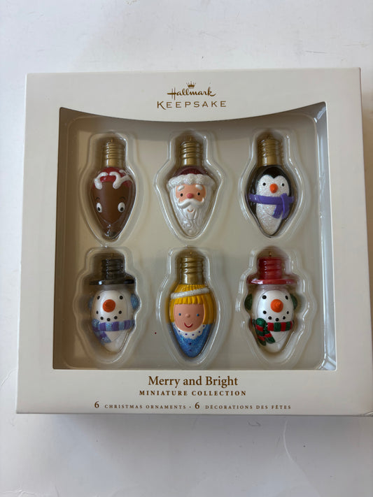Hallmark Keepsakes 2006 Merry and Bright Miniature Ornament Collection - NIB