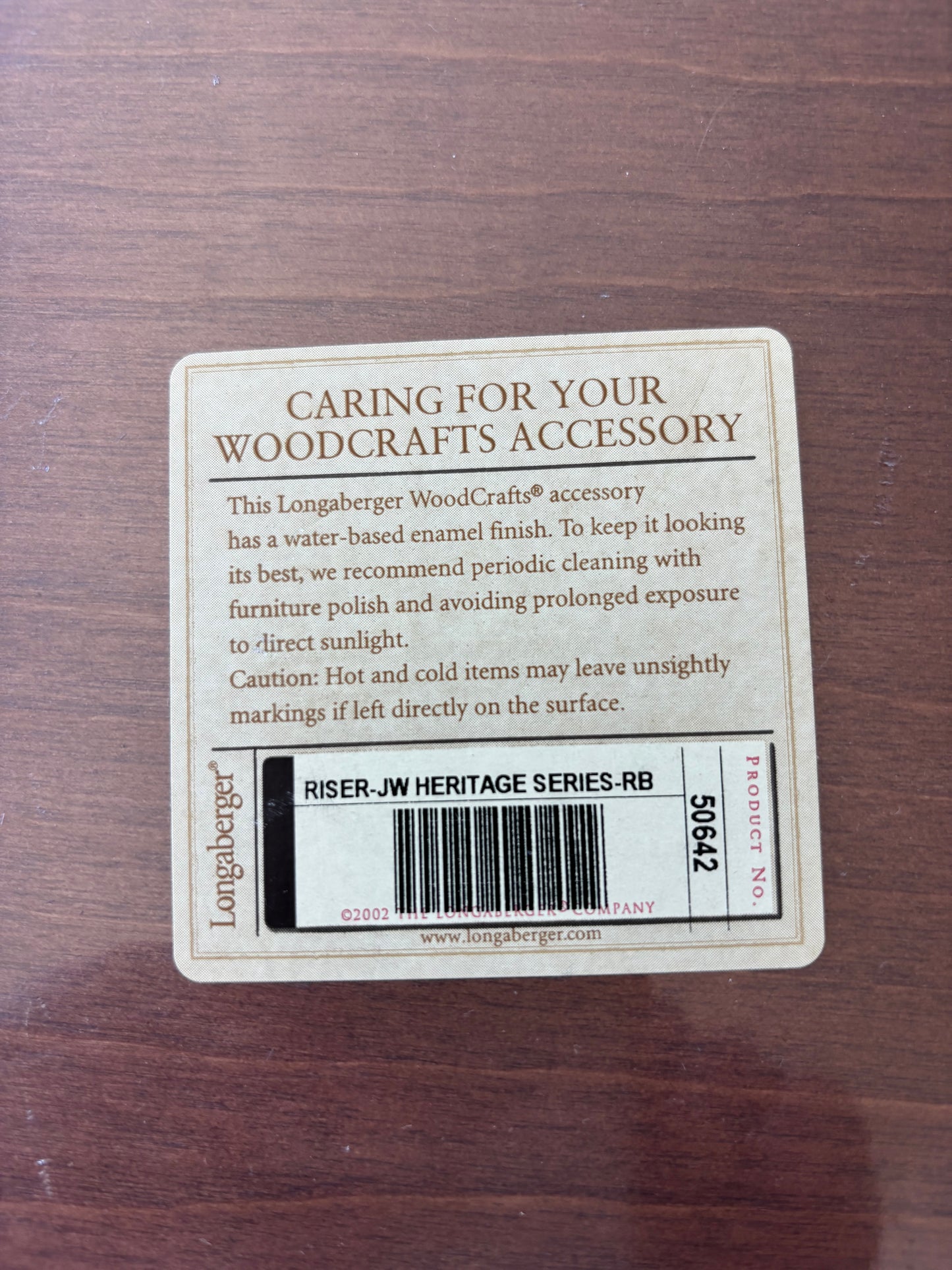 Longaberger Riser - JW Heritage Series - Brand new #50642