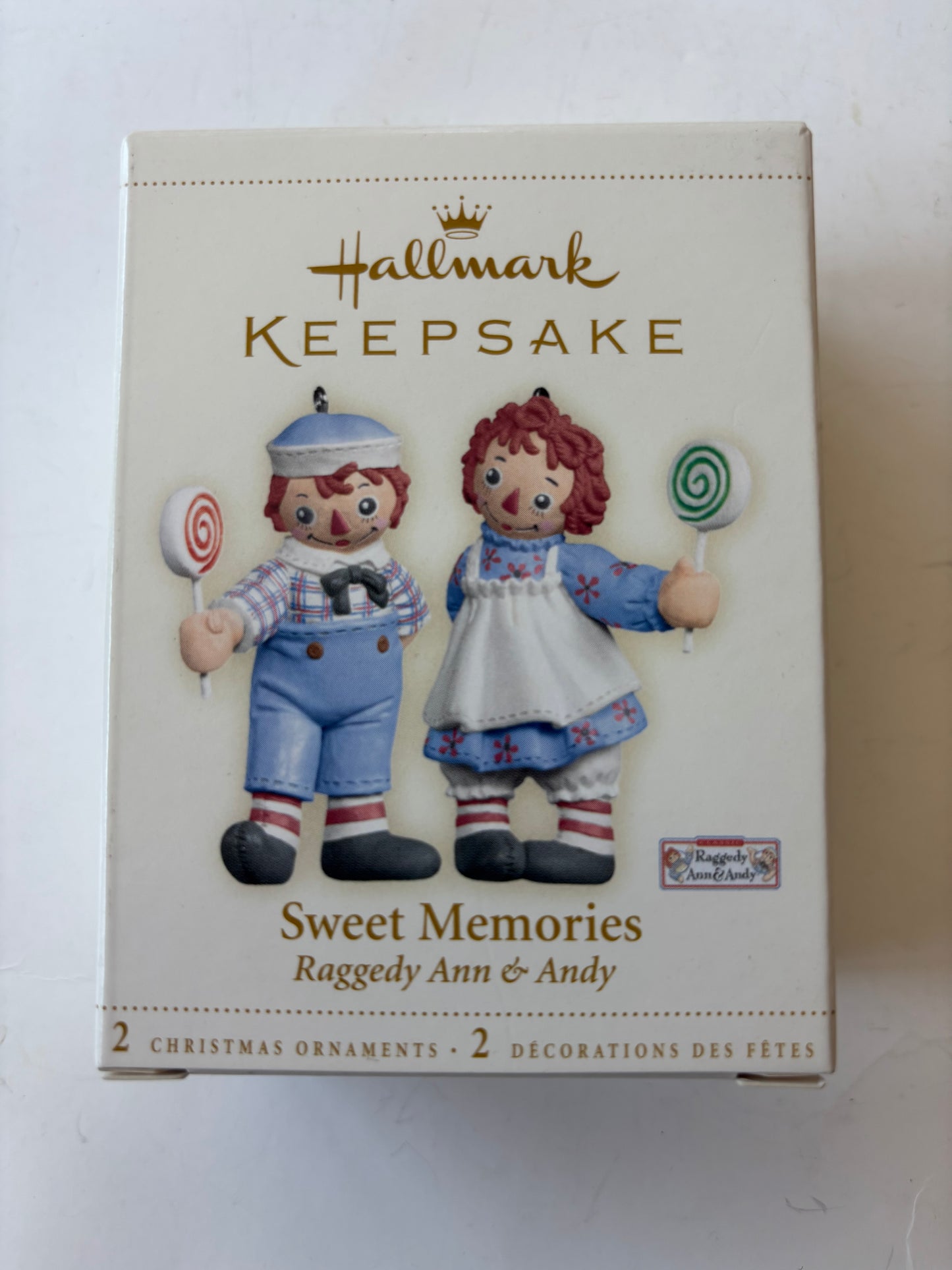 Hallmark Keepsakes 2006 Sweet Memories Raggedy Ann & Andy Ornaments - NIB