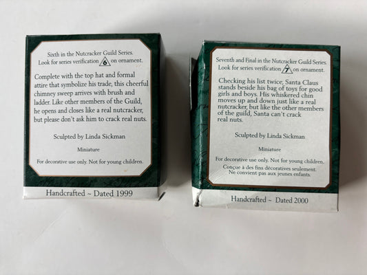 Hallmark Keepsake 1999 & 2000 Nutcracker Guild Miniature ornaments - NIB