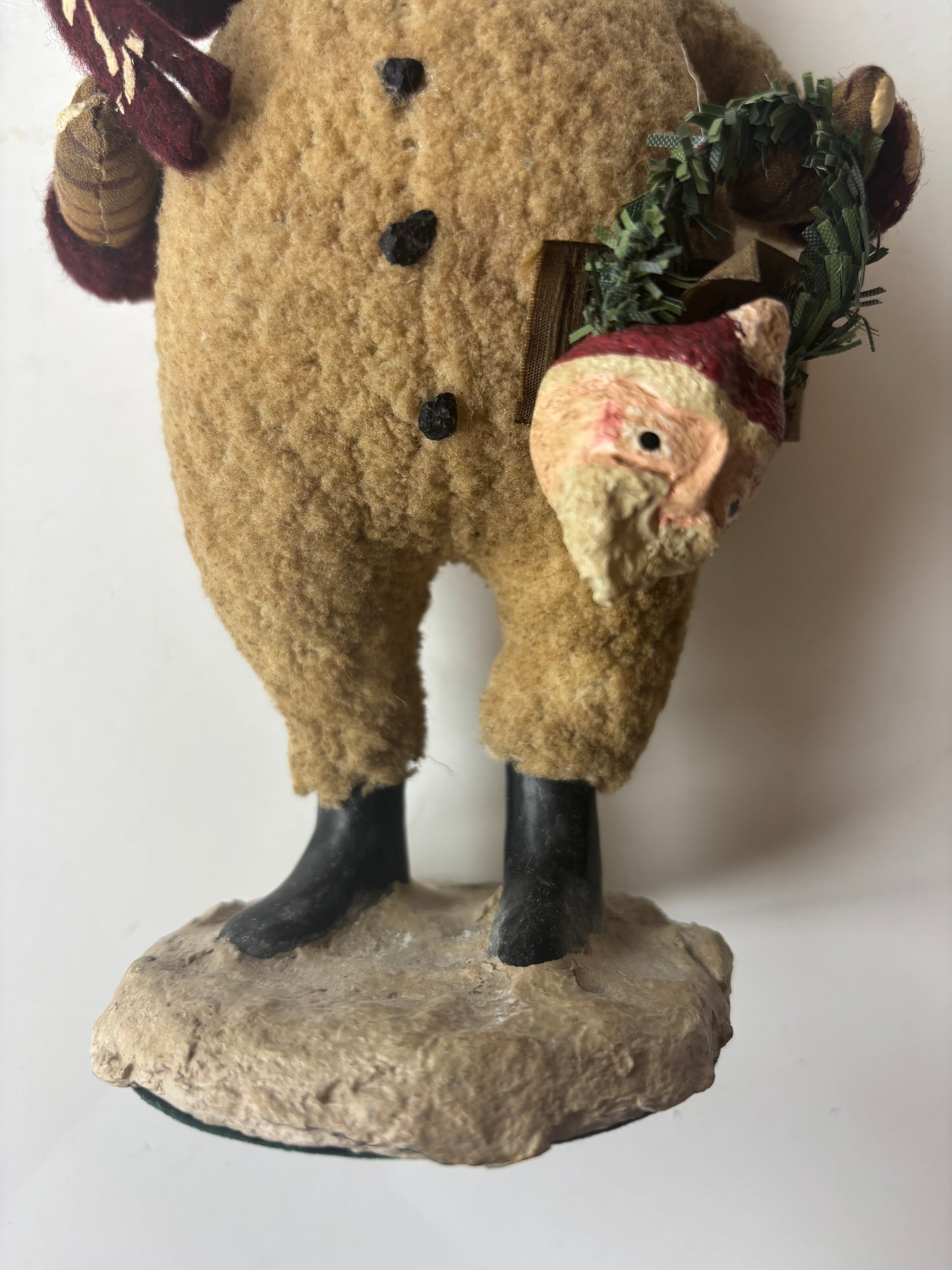 ESC Trading Cody Foster Primitive Fleece Snowman w/Santa Bucket