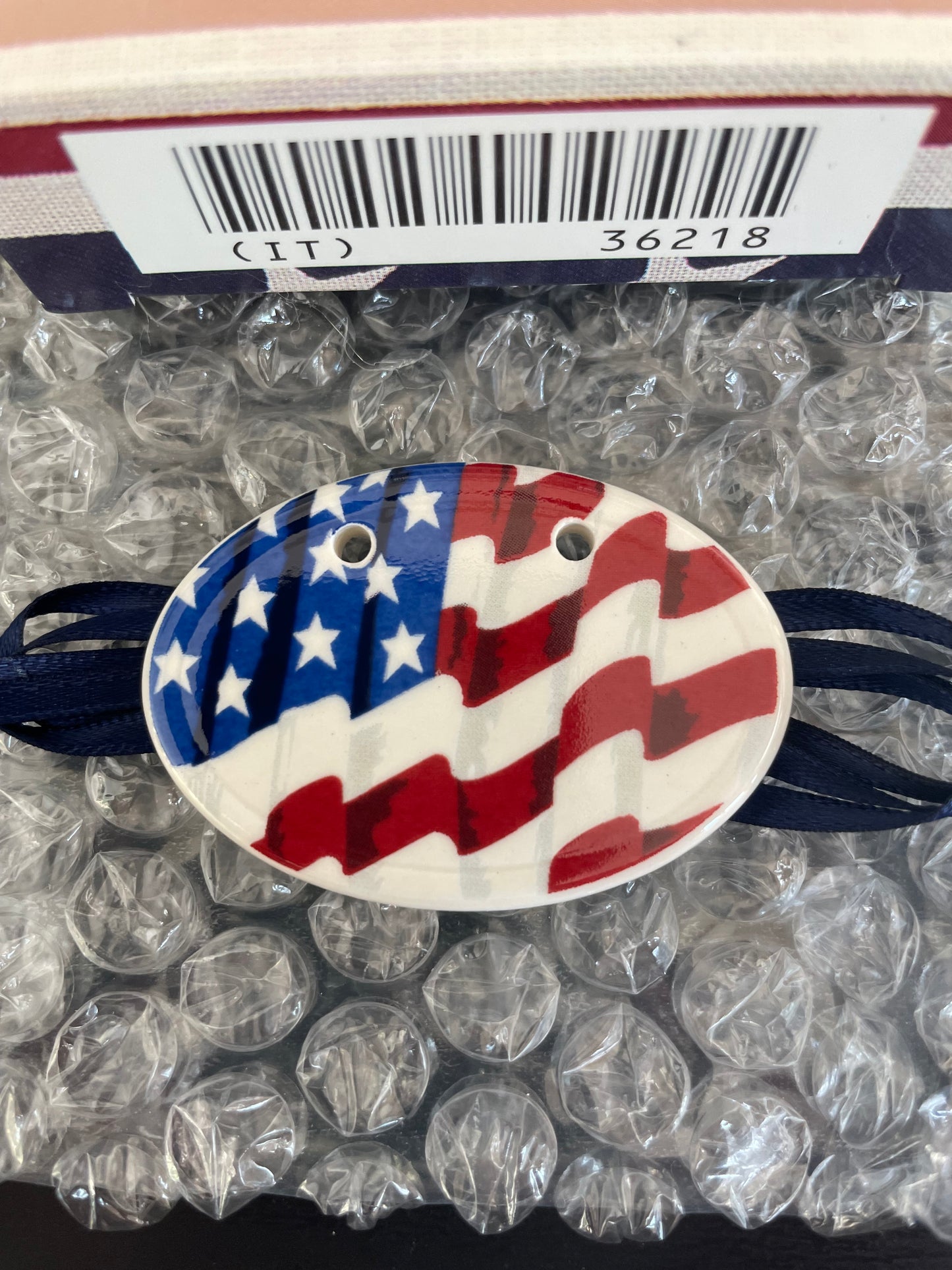 Longaberger Oval Flag Basket Tie On - #36218 - NIB