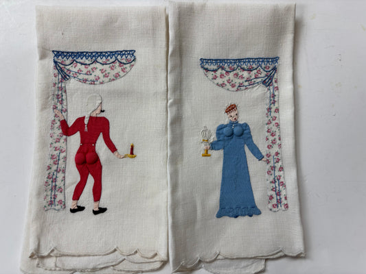 Vintage Madeira Risque Tea Towels (Man and Woman)