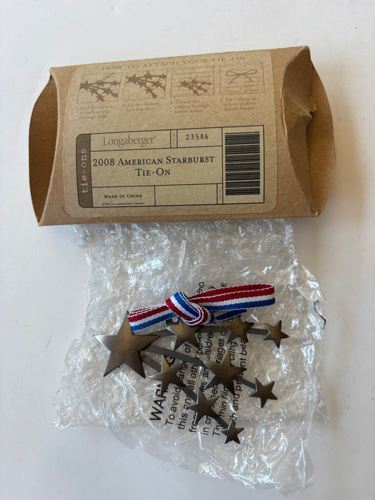 Longaberger 2008 American Starburst Basket Tie On - NIB #23586