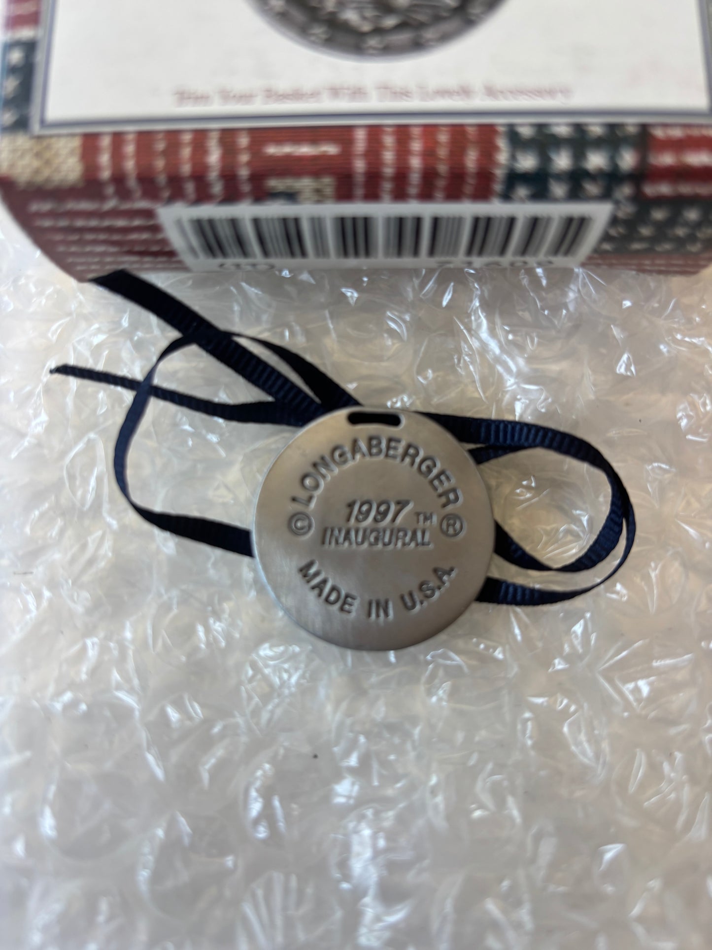Longaberger Inaugural Basket Tie On - NIB #71609