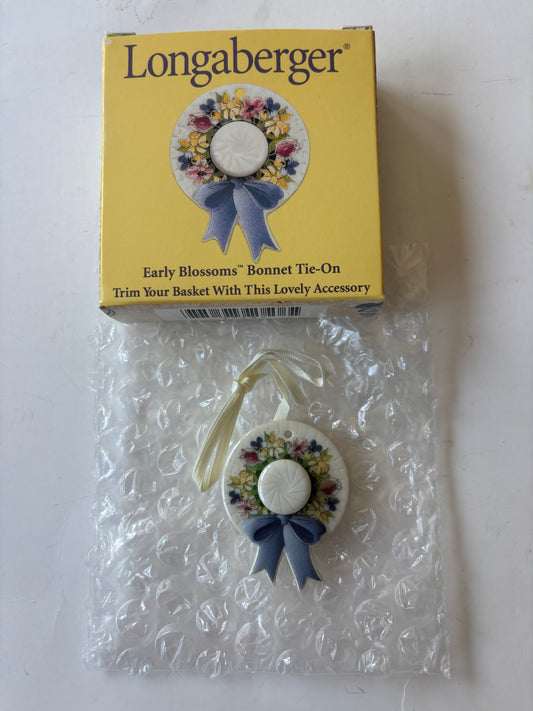 Longaberger Early Blossoms Bonnet Basket Tie On - NIB #37133