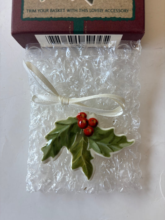 Longaberger Holly Basket Tie On - NIB #30602