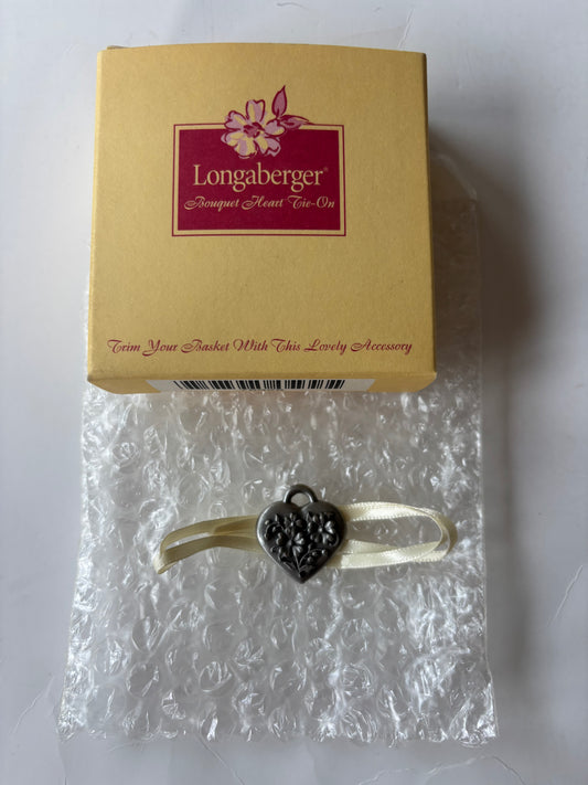 Longaberger Bouquet Heart Basket Tie On - NIB #78328