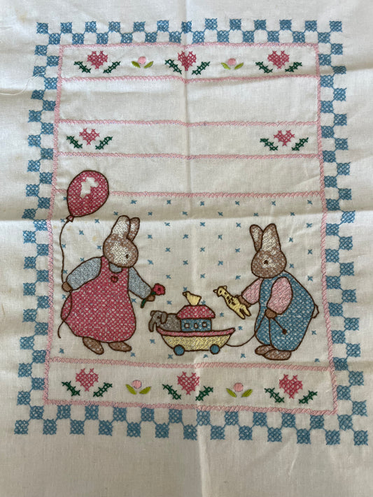 Vintage Hand Stitched Rabbit Decoration