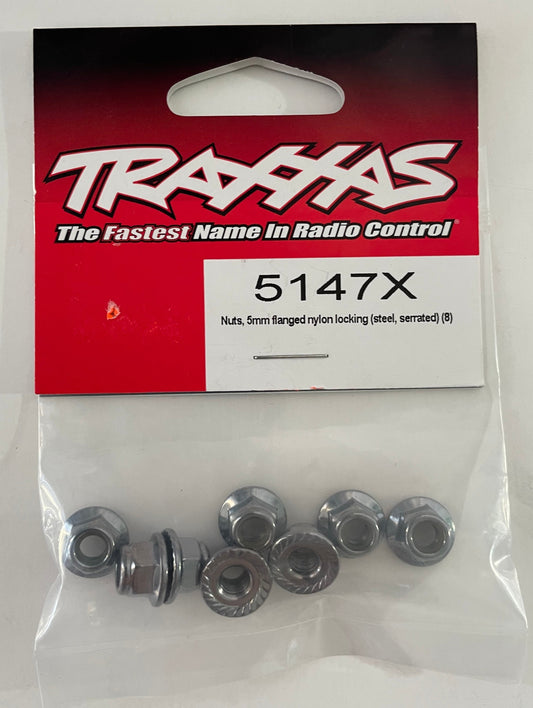 Traxxas 5mm Nylon Locking Nuts (8 pc) #5147X