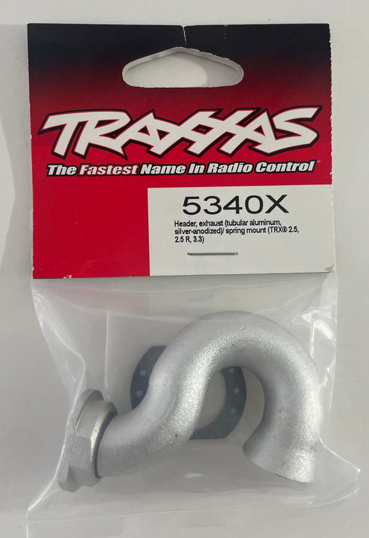 Traxxas Silver Anodized Exhaust Header #5340X