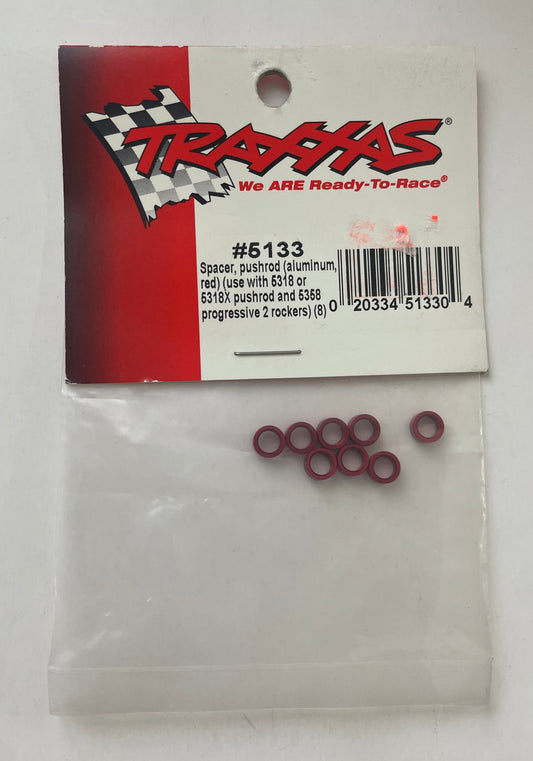 Traxxas Aluminum Red Pushrod Spacer (8 pcs) #5133