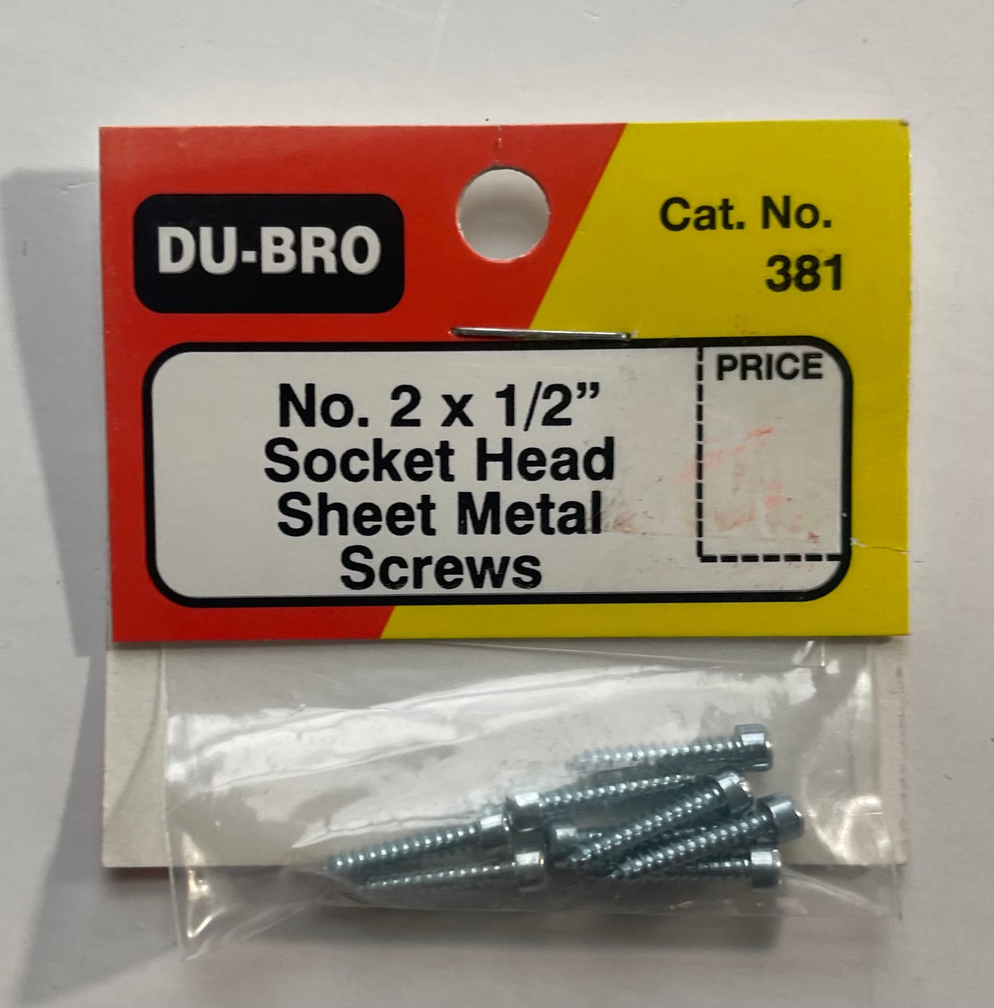 Du-Bro No.2 x 1/2" Socket Head Sheet Metal Screws #381