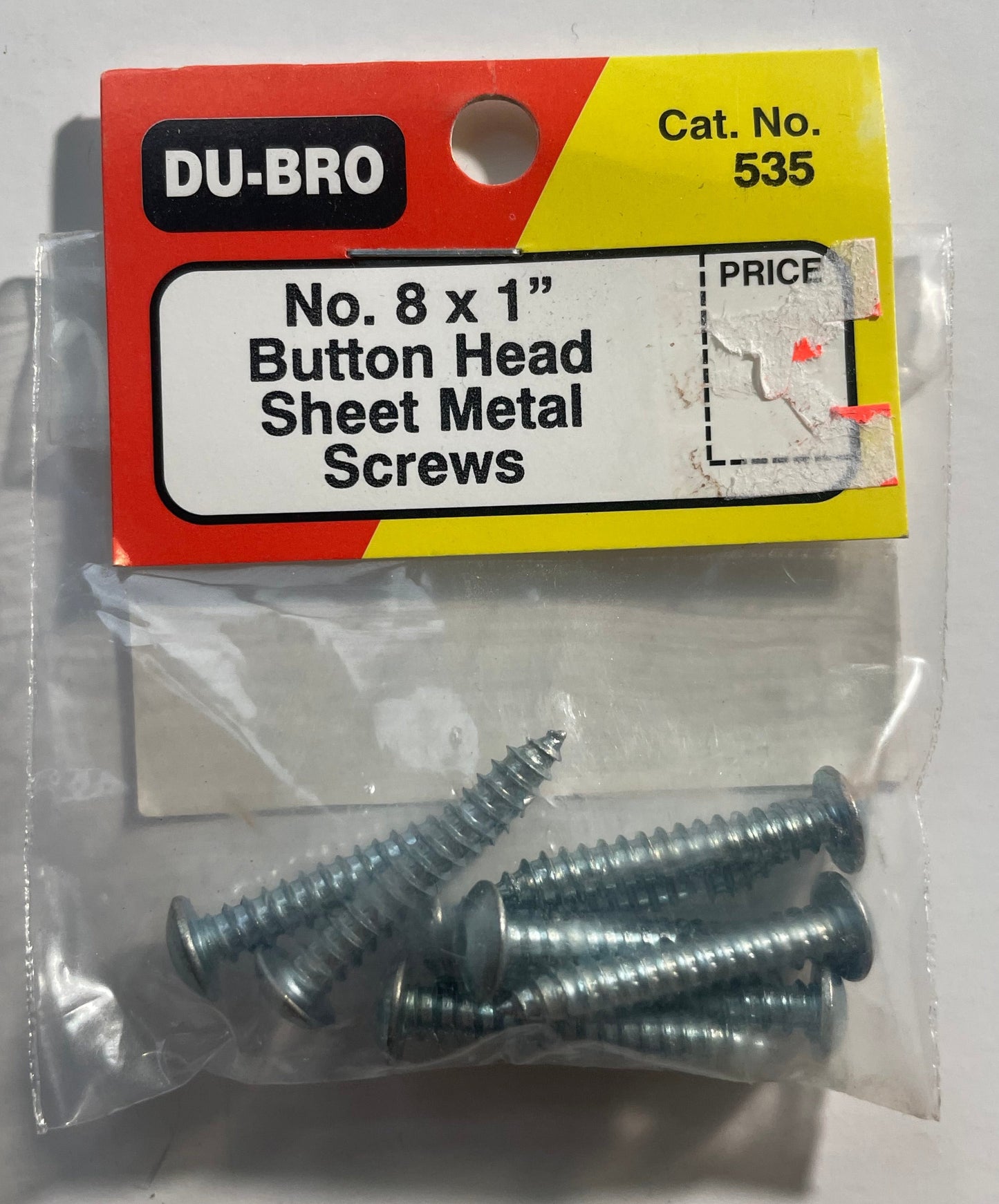 Du-Bro No.8 x 1" Button Head Sheet Metal Screws #535