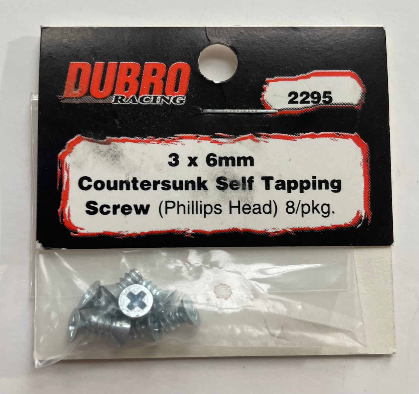 Du-Bro 6mm x 3 Countsunk Self Tapping Screw (8 pc) #2295