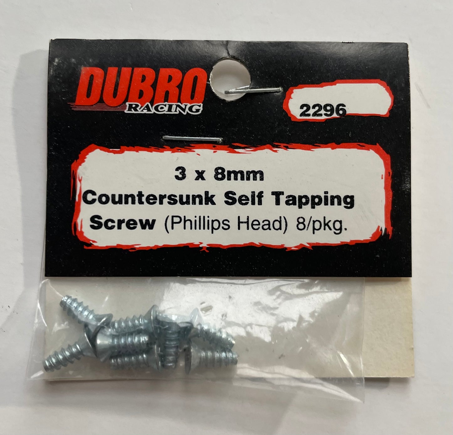 Du-Bro 8mm x 3 Countersunk Self Tapping Screw (8 pc) #2296