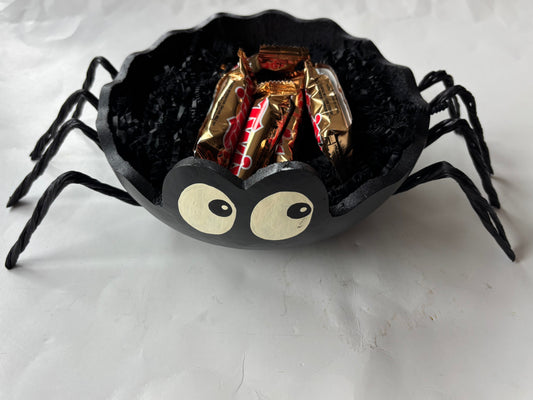 Hand-Crafted Gourd Spider Candy Dish- NEW