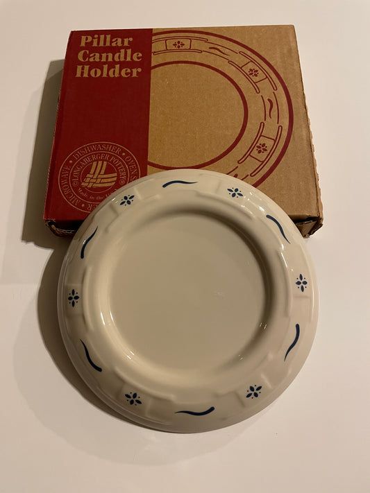 Longaberger Woven Traditions Blue Candle Plate - NIB - #37672