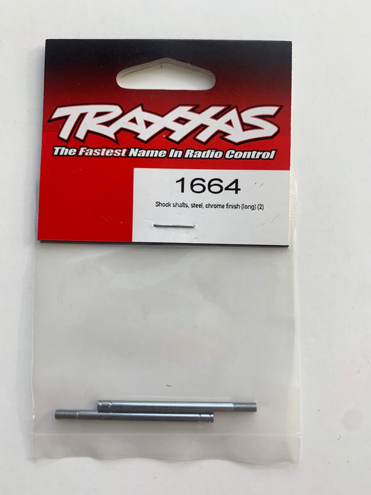 Traxxas Shock shafts,  steel, chrome finish (long)(2) #1664