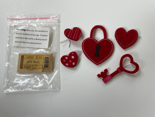 Longaberger Tie On - Hearts - NIB #24101