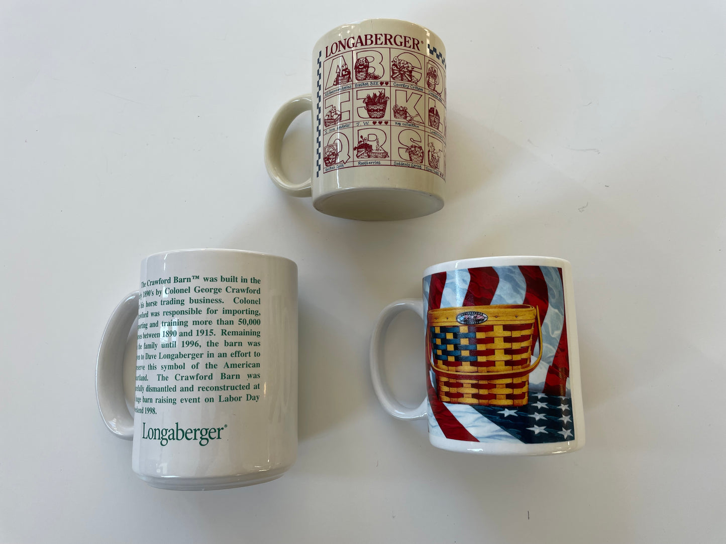 Longaberger Coffee Mug Lot (3 Mugs)