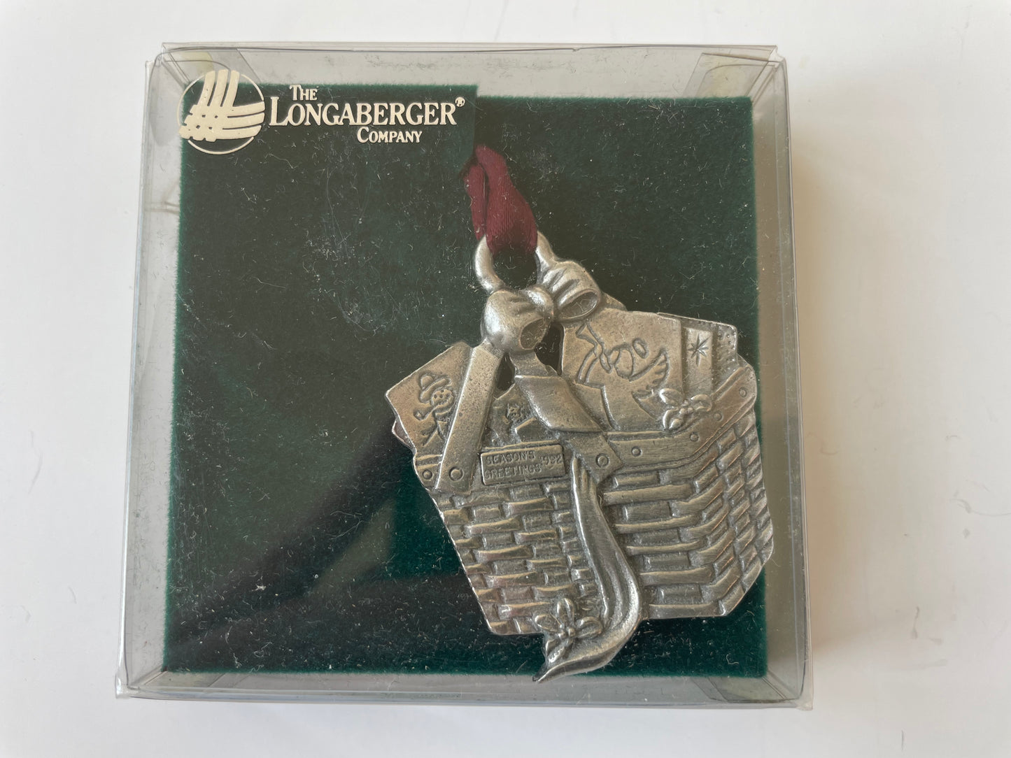 Longaberger 1992 Season's Greetings Pewter Ornament
