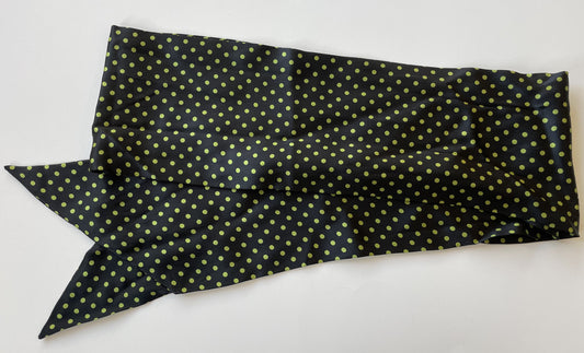 Vintage Black with Green Polka Dots Neck Scarf