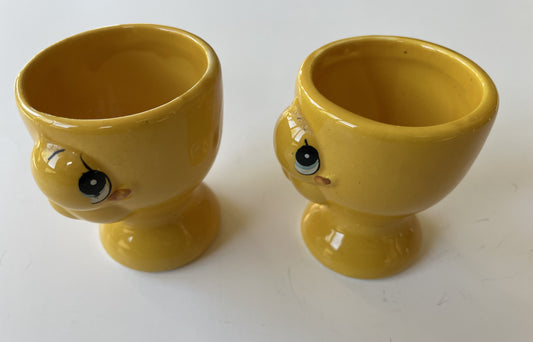 Vintage Chick Yellow Egg Cups (set of 2)