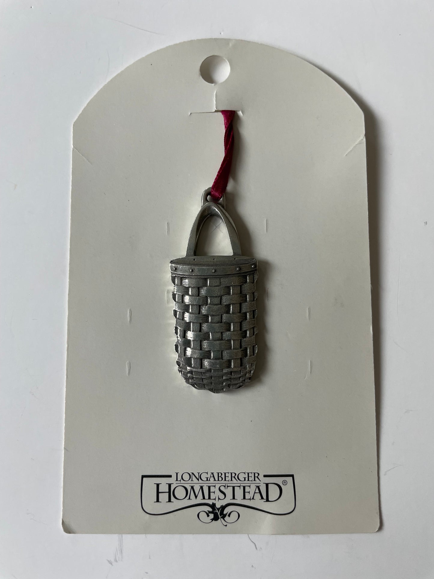 Longaberger Homestead Danforth Pewter Gatehouse Basket Ornament/Tie On - NEW