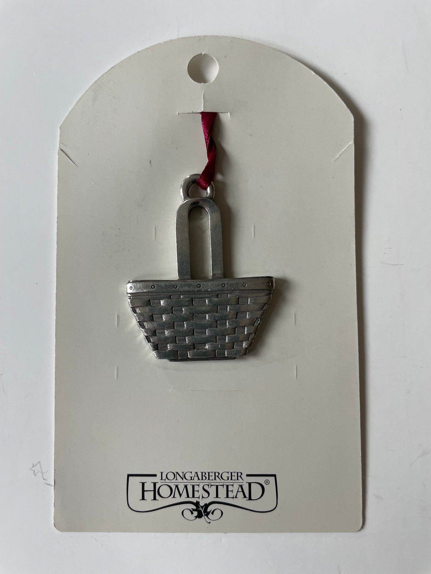 Longaberger Homestead Danforth Pewter Small Comfort Basket Ornament/Tie On - NEW