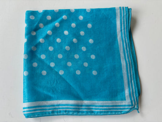 Vintage Teal Polka Dot Handkerchief