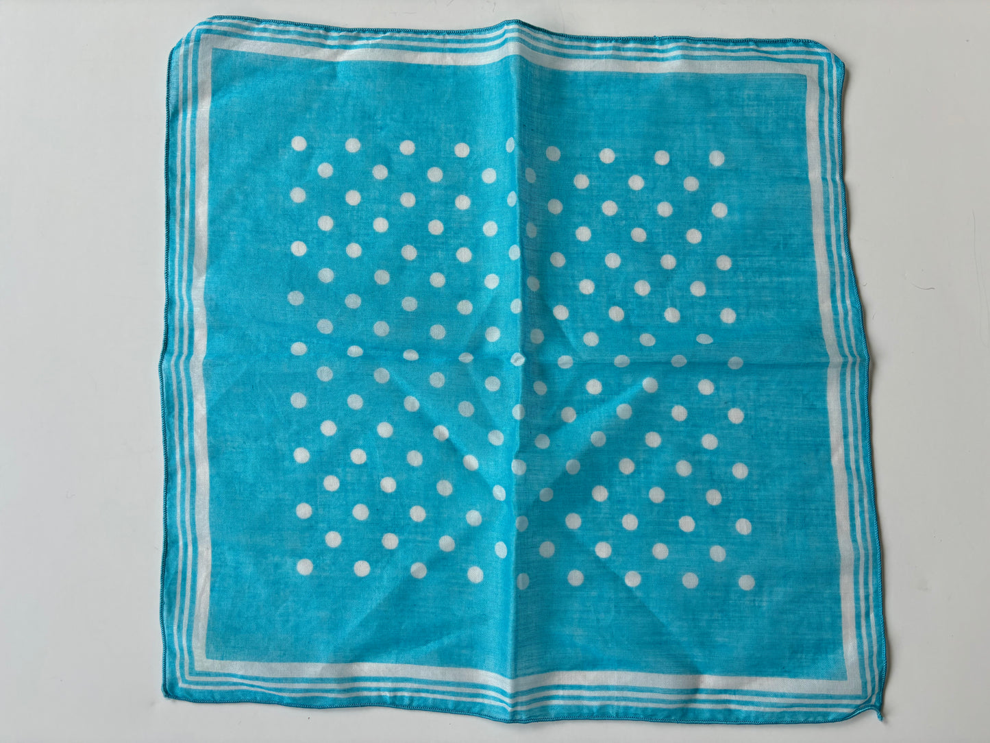 Vintage Teal Polka Dot Handkerchief